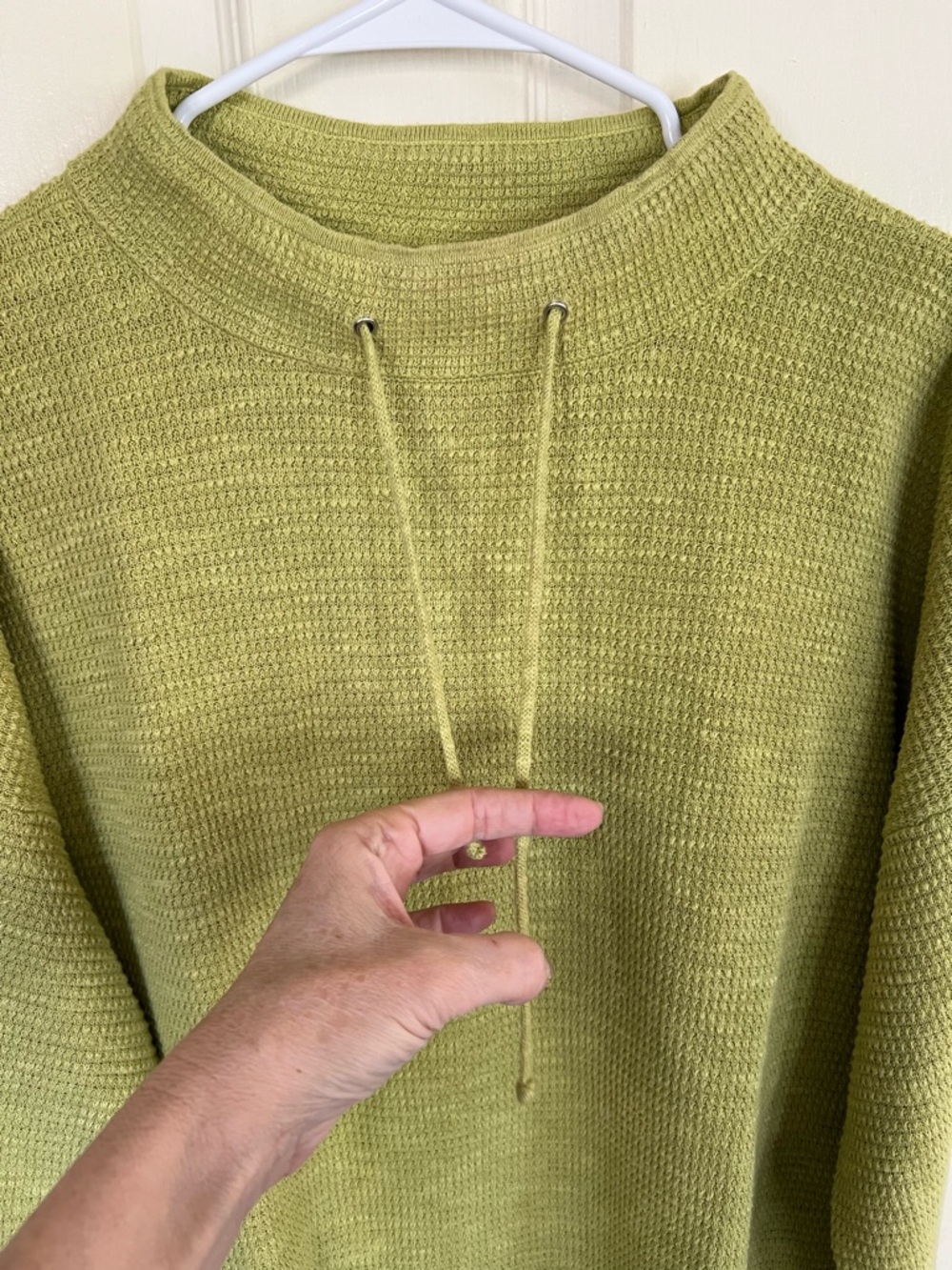 Eileen Fisher Organic Linen Cotton Textured Sweater Tunic Green Size 1X - Picture 4 of 10